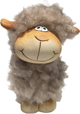 Produktbild Bekos Deko Oster-Schaf mit Kuschelfell, Braun (10 cm)