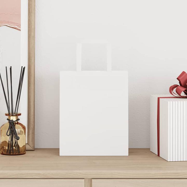 Produktbild VidaXL Kraftpapiertüten 250 Stk. mit Henkel Weiss 18x8x22 cm Papiertüte (Geschenktüte, 250 x)