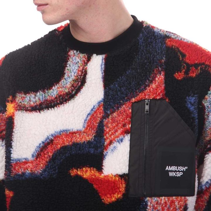 Actual product image Ambush Mens Teddy Jacquard Crew Neck Sweatshirt (XS)