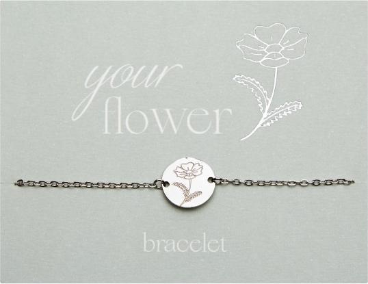 Actual product image HCA Armband - "Your Flower" - Edelstahl - Cosmea (20 cm, Stainless steel)