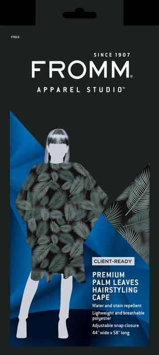 Produktbild Fromm Färbeumhang Palms Schwarz/Grün/Weiss 147 x 111 cm
