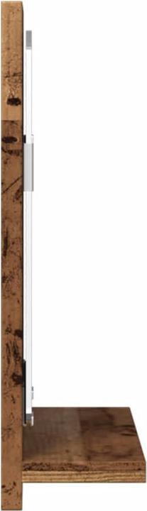 Produktbild VidaXL Badspiegel Wandspiegel Badezimmerspiegel Spiegel mit Ablage Altholz-Optik (60 x 37 cm)