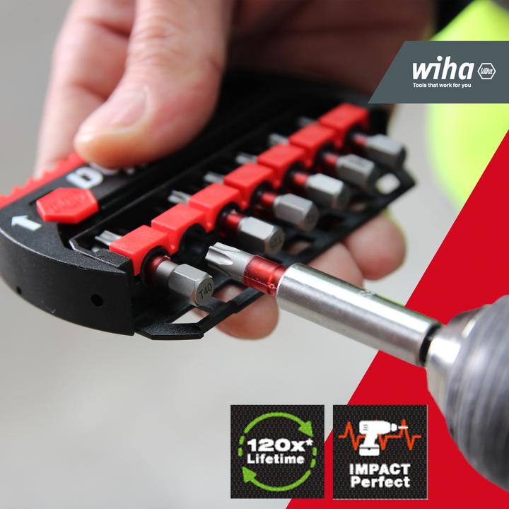 Produktbild Wiha Bit Set BitBuddy 7-tlg. I TY-Bit 49 mm I TORX 1/4" E6,3 I Zubehör für Schraubanwendungen (Innensechsrund TX M20, Innensechsrund TX M30, Innensechsrund TX M10, Innensechsrund TX M15, Innensechsrund TX M25, Innensechsrund TX M40)