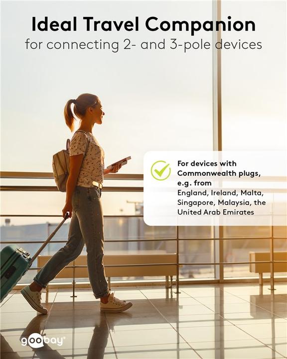 Actual product image Goobay Travel adapter