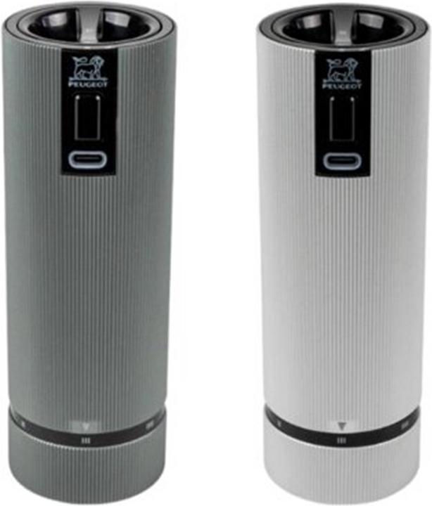Actual product image Peugeot Mill set Electric pepper and salt mill LINE ELECTRIC 15 cm aluminium (Pepper, Salt)