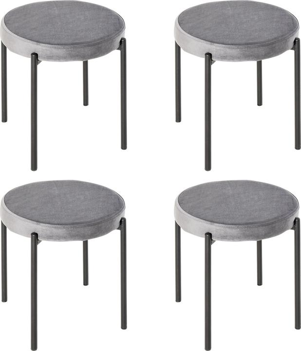 Homcom Tabouret Set de 4 pièces avec revêtement en velours