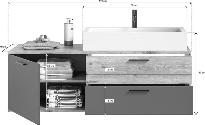 Actual product image Xonox Home Mason (140 x 46 x 62 cm)