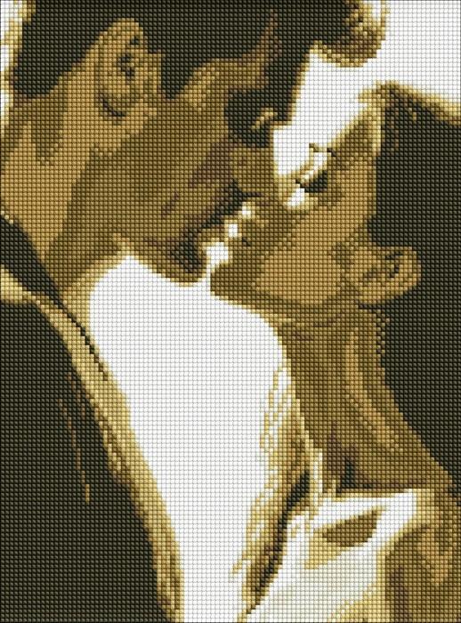 Image du produit Ideyka Diamond Painting - Baiser du matin avec cadre 30 x 40 cm