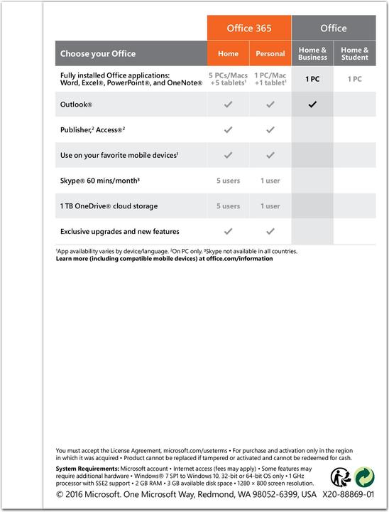 Image du produit Microsoft Office Famille & Entreprise 2016 (1 Utilisateur, Illimité)
