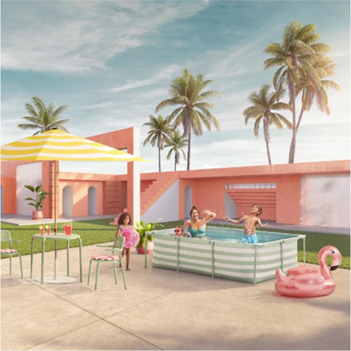 Produktbild Swim Essentials Grün gestreifter Luxus-Swimmingpool (260 x 160 x 65 cm)