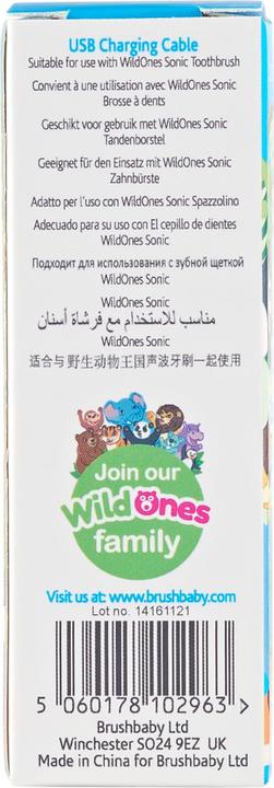 Actual product image Brush-Baby USB charging cable WildOnes (Toothbrush charger)
