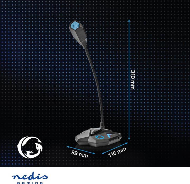 Image du produit Nedis Microphone de jeu pour ordinateur de bureau GMICGU100BK