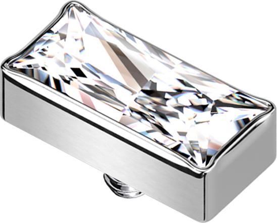 Produktbild Star Piercing Dermal Anchor rechteck silber Kristall silber (ohne Messing, Titan G23)