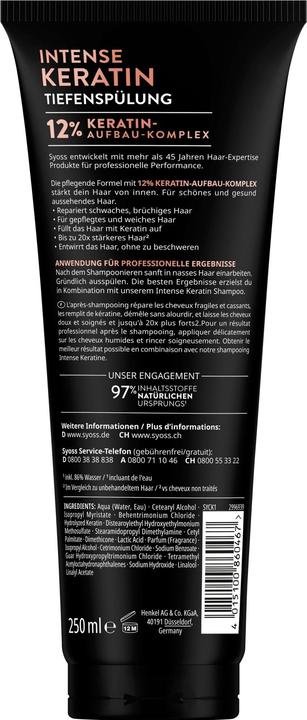 Produktbild Syoss Tiefenspülung Intense Keratin 250ml (250 ml)