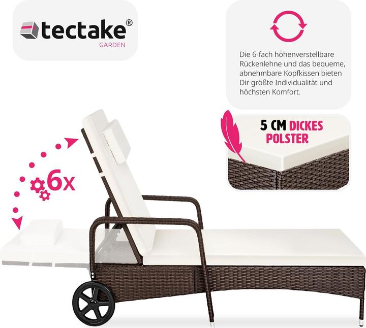 Actual product image tectake Sonnenliege (200 cm)