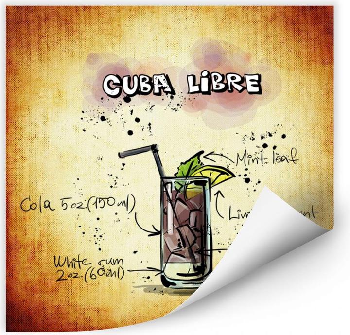 Image du produit Trenddeko Cuba Libre - Recette (50 x 50 cm)