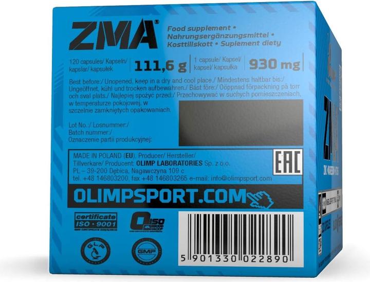 Image du produit Olimp Sport Nutrition ZMA (T-Activation) 120 Caps (120 pièce(s), Capsules, 111.60 g)