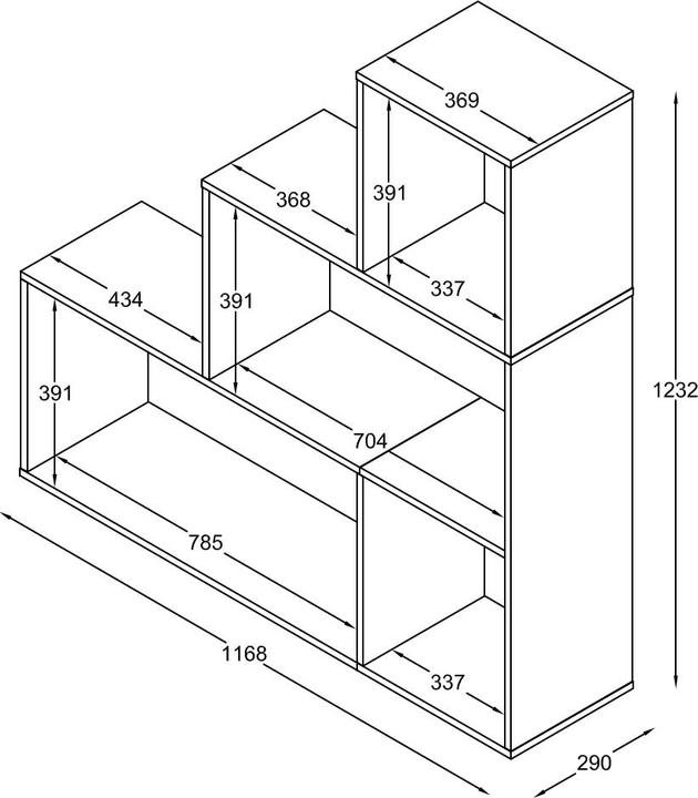 Actual product image VCM Wooden Shelf Room Divider Books Dubila M (117 x 29 x 123 cm)