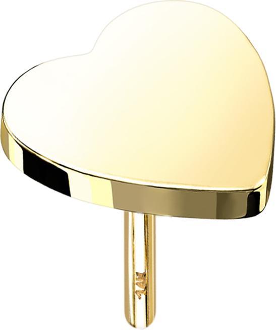 Image du produit Star Piercing Threadless coeur en or 14k (sans laiton, Or 14k)