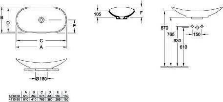Produktbild Villeroy & Boch Aufsatzwaschbecken My Nature 61 cm wei mit Beschichtung 411060R1 (360 mm, 610 mm)