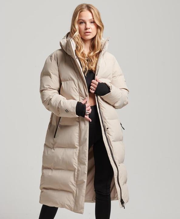 Superdry Lange Daunenjacke mit Kapuze, Damen (M)