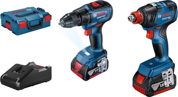 Productafbeelding Bosch Professional Set van 18V schroevendraaier GSR 18V-50 + schroevendraaier GDX 18V-200 2x4,0Ah L-BOXX (Oplaadbare batterij)