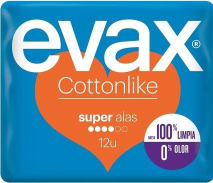 Image du produit Evax COTTONLIKE compresas super alas 12 uds (12 x, Tampons sanitaires)