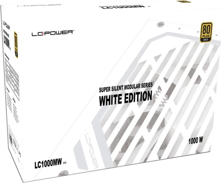 Immagine prodotto LC-Power Alimentatore 1000W LC1000MW Modular V3.1 (80+Gold)bianco (1000 W)