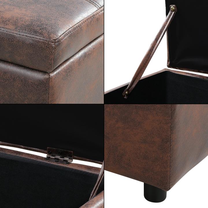 Produktbild Corium Sitztruhe Bukit 118x37x43 cm Kunstleder Braun (118 cm)