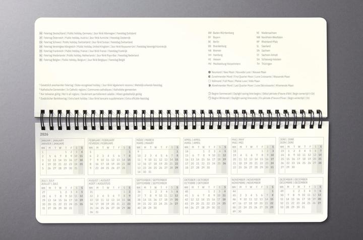 Valori nutrizionali e ingredienti Sigel Tisch-Querkalender Conceptum 30 x 14,3 cm, 2026, Schwarz (Francese, Inglese, Olandese, Tedesco)
