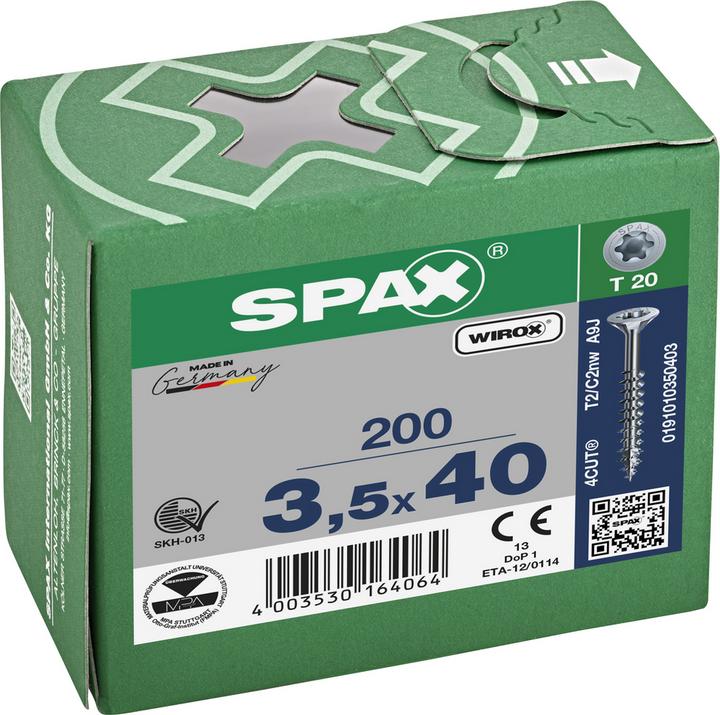 Immagine prodotto Spax Viti universali 3,5 x 40 mm, 200 pezzi (200 Viti per pezzo)