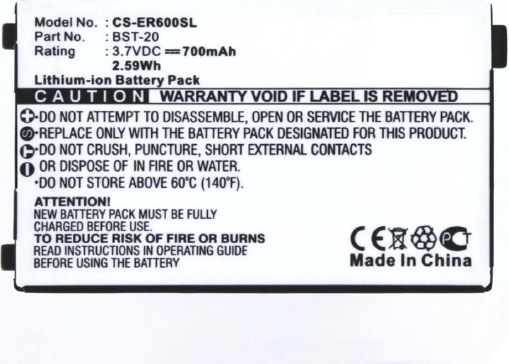 Actual product image AGI Cell phone battery compatible with ERICSSON R600 compatible lithium-ion 600mAh 3.6V Wiede