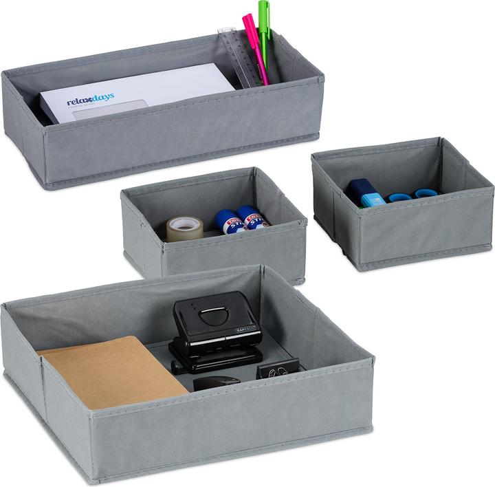 Produktbild Relaxdays 4-tlg. Schubladenorganizer (4 x, 16 x 34 x 8 cm, 33 x 35 x 10 cm, 17 x 16 x 8 cm)
