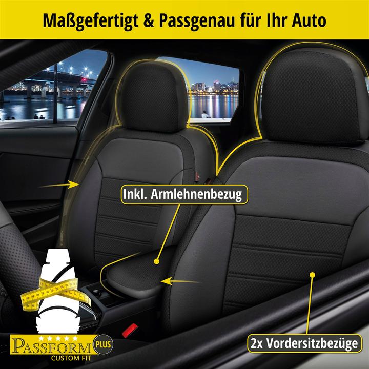 Image du produit Walser Housse de siège pour Audi A6 Avant (4G5, 4GD, C7) 05/2011-09/2018, 2 housses de siège individuelles