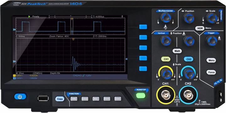 Productafbeelding Peaktech P 1404 Digitale Geheugen Oscilloscoop (CAT II 400V)