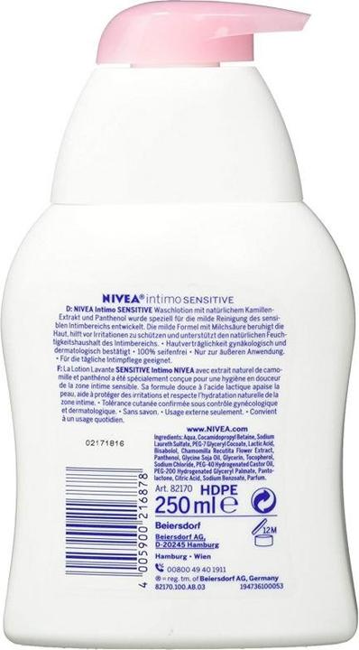 Actual product image NIVEA Intimo (250 ml, Intimate washing lotion)