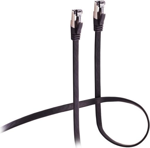 Produktbild S-Conn Flexline Patchkabel flach U/FTP Cat.8.1 hochflexibel schwarz 3,0m (U/FTP, CAT8.1, 3 m)