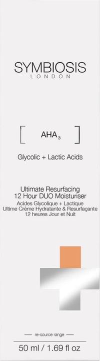 Actual product image Symbiosis Glycolic Acid + Lactic Acid) Ultimate Moisturizer 12 Hours Day & Night (50 ml, 24h cream)