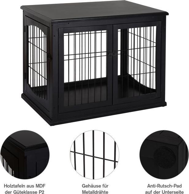 Image du produit Swisshandel24 Niche pour chien Maison pour chien Boîte de transport avec surface de table Cage pour petits (Chien, Réflecteurs, Pliable)