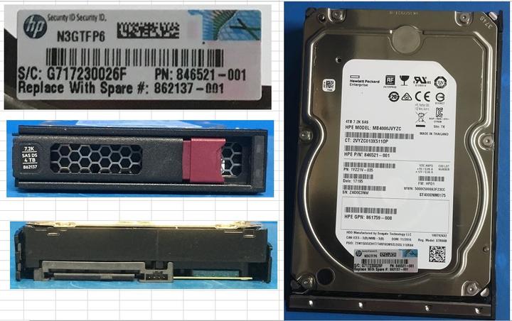 Actual product image HPE HDD 4TB 12G 7.2K LFF SAS MDL (4 TB, 3.5", SMR)