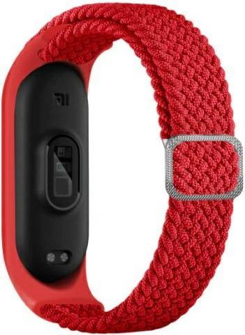 Beline pasek Mi Band 765 Textile czerwonyred (Fabric)