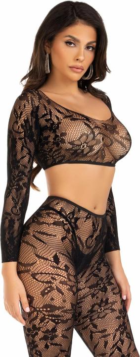 Produktbild Leg Avenue Set Aus Kurzem Oberteil Und Strumpfhose (One Size)