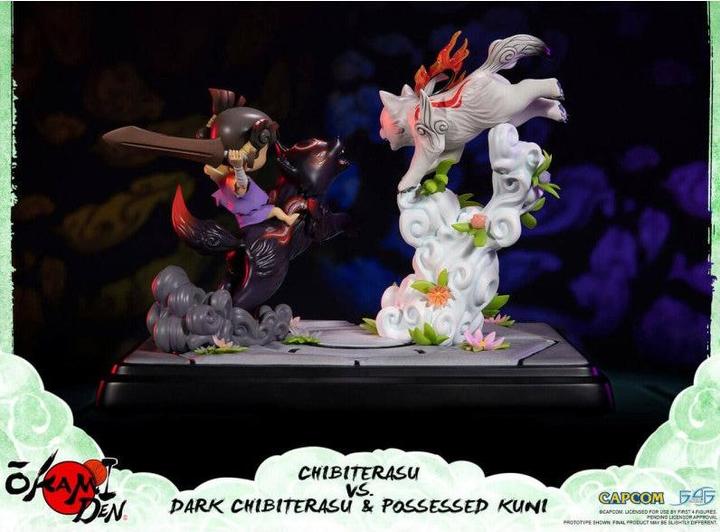 Produktbild First 4 Figures Okamiden statuette Chibiterasu vs. Dark Chibiterasu & Possessed Kuni 33 cm