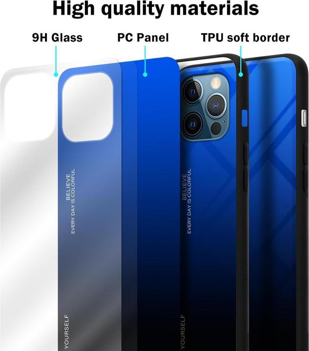 Actual product image Cadorabo TPU 2 colors glass cover (Apple iPhone 12 Pro Max)