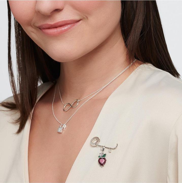 Actual product image Thomas Sabo Charm pendant strawberry silver (With stone(s), 925 silver)