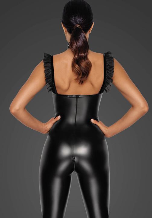 Produktbild Noir Handmade Powerwetlook Overall mit Tüll-Einsätzen (L)