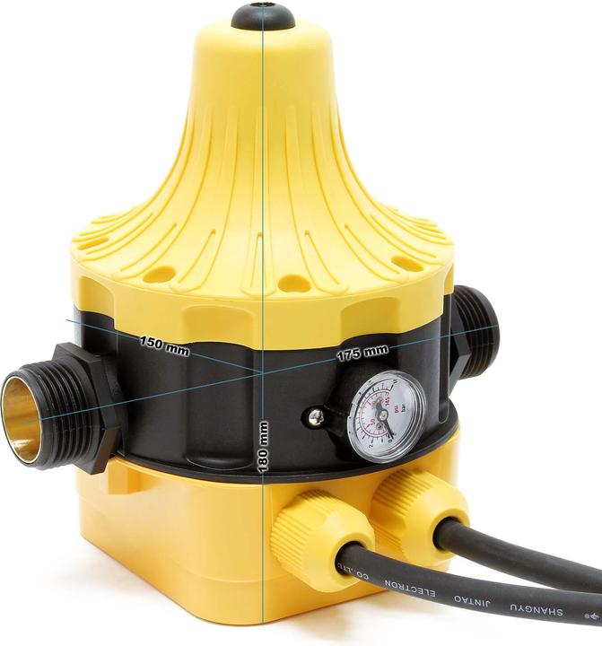 Actual product image Wiltec Pressure Switch EPC-5 230V with 2 Cables for Domestic Waterworks & Pumps with Dry-Run Protection (Domestic water pump)