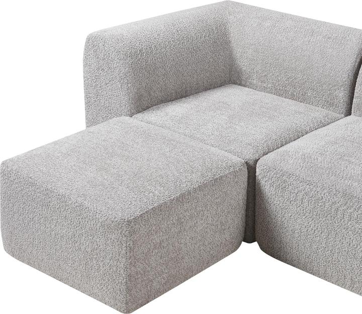 Produktbild En.Casa Modular Sofa 3-Sitzer Hurvas mit Longchair Bouclé Grau