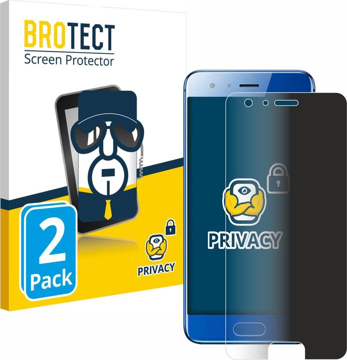 Productafbeelding BROTECT Anti-spionnetje privacyfolie Beschermfolie tegen blauw licht (2 Stuk, Honor 9)