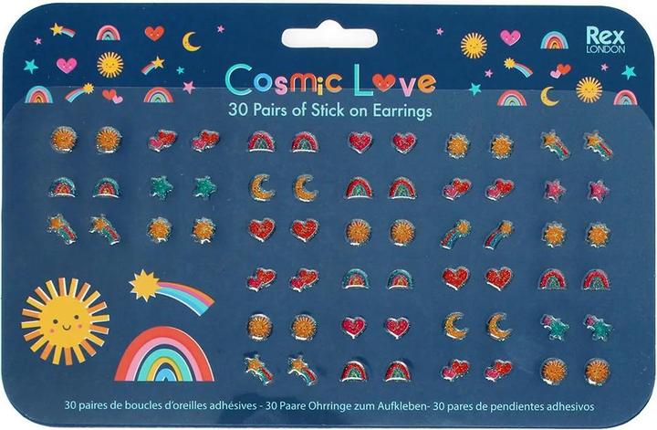 Rex London Cosmic Love Stick On Earrings (30 pairs), Plastic, Adhesive (Kunststoff, Klebstoff)